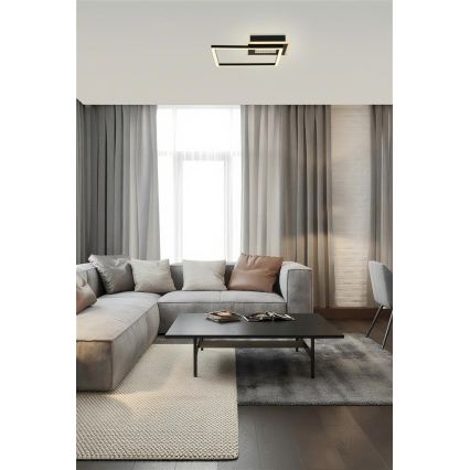 Searchlight - Димируемо таванно осветително тяло QUADRATE LED/24W/230V 36x36 cm черно