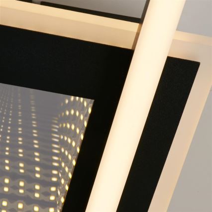 Searchlight - Димируемо таванно осветително тяло QUADRATE LED/24W/230V 36x36 cm черно