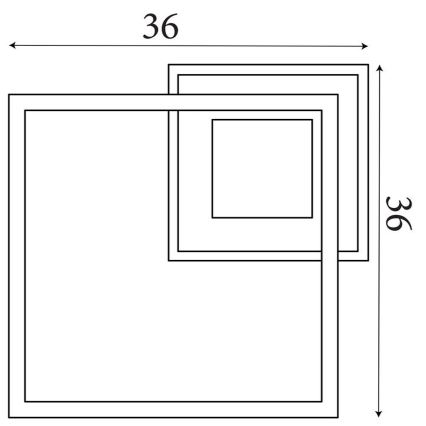 Searchlight - Димируемо таванно осветително тяло QUADRATE LED/24W/230V 36x36 cm черно
