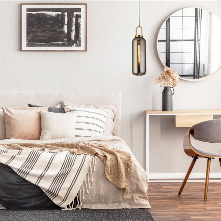 Searchlight - Висящ полилей PIPETTE 1xE27/60W/230V лъскав хром