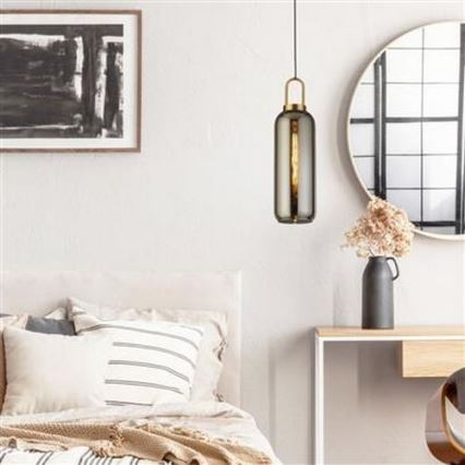 Searchlight - Висящ полилей PIPETTE 1xE27/60W/230V лъскав хром