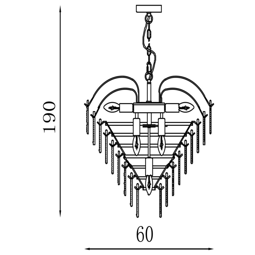 Searchlight - Полилей на верига FEATHER 10xE14/60W/230V