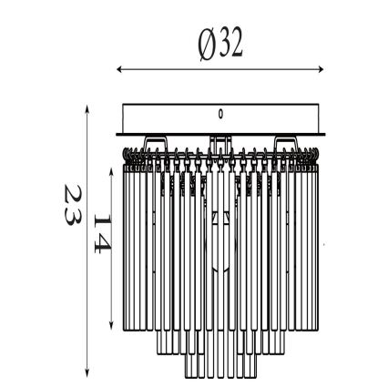 Searchlight - Таванно осветително тяло SWIZZLE 5xE14/60W/230V, Ø 32 см, златисто