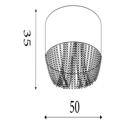 Searchlight - Таванно осветително тяло BELLANO 5xG9/7W/230V, Ø 50 см, сиво