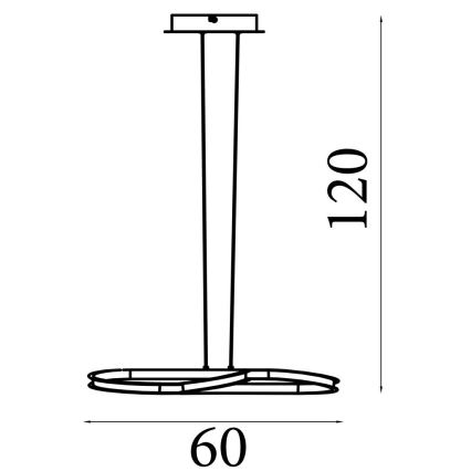 Searchlight - LED димируема висяща лампа на кабел DOODLE LED/40W/230V месинг
