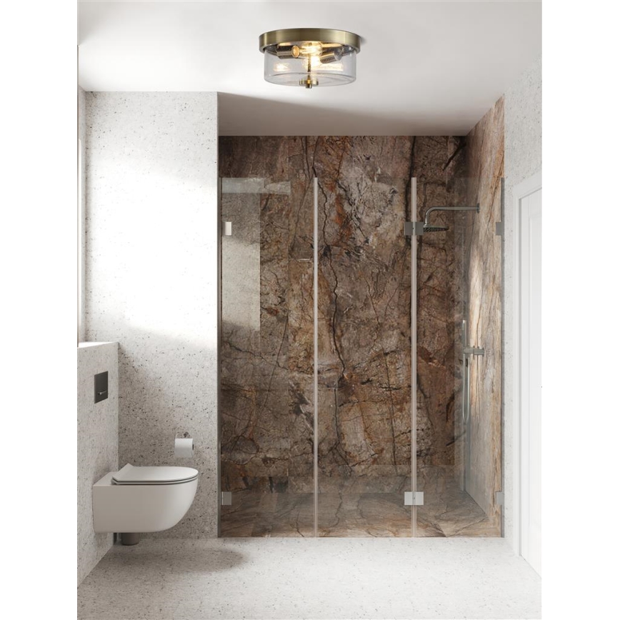 Searchlight - Таванно осветително тяло за баня PRESTON 2xE27/60W/230V IP44 диаметър 33 см месинг