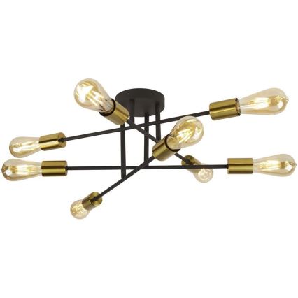 Searchlight - Полилей за повърхностен монтаж ARMSTRONG 8xE27/60W/230V месинг