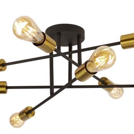 Searchlight - Полилей за повърхностен монтаж ARMSTRONG 8xE27/60W/230V месинг
