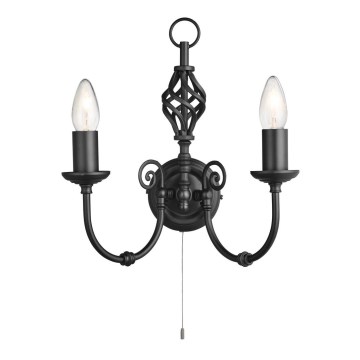 Searchlight - Аплик ZANZIBAR 2xE14/60W/230V черен