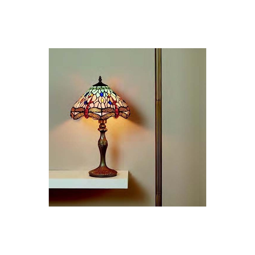 Searchlight - Tiffany Настолна лампа DRAGONFLY 1xE27/60W/230V