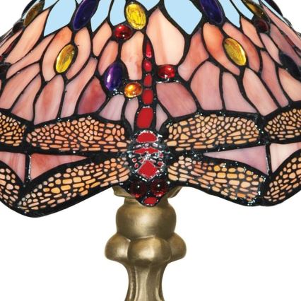 Searchlight - Tiffany Настолна лампа DRAGONFLY 1xE27/60W/230V