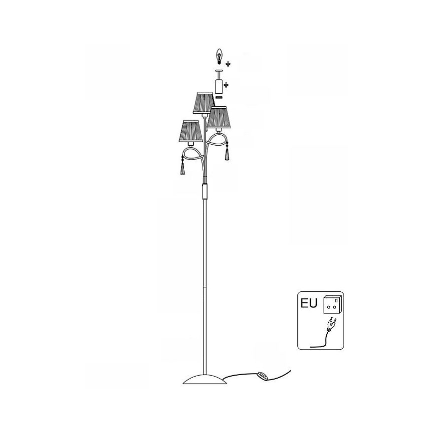 Searchlight - Лампион SIMPLICITY 3xE14/60W/230V лъскав хром