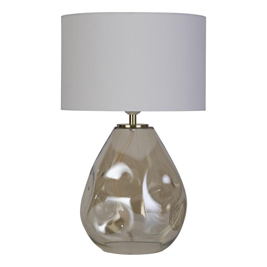 Searchlight - Настолна лампа DEVON 1xE27/60W/230V сива/димчена