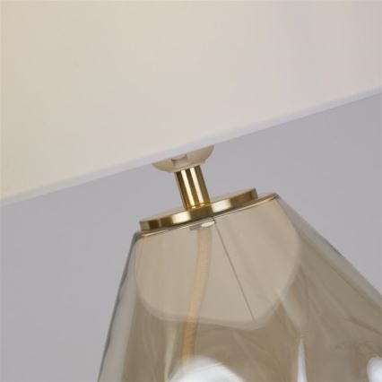 Searchlight - Настолна лампа DEVON 1xE27/60W/230V сива/димчена