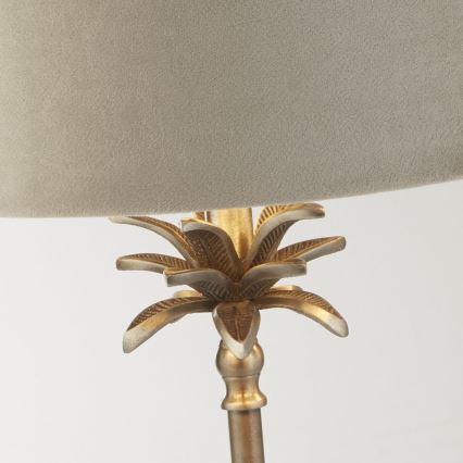 Searchlight - Настолна лампа PALM 1xE27/10W/230V бежов/матов хром