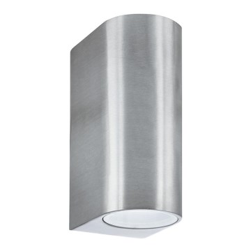 Searchlight - Екстериорен аплик LEDO 2xGU10/6W/230V IP44 сребрист