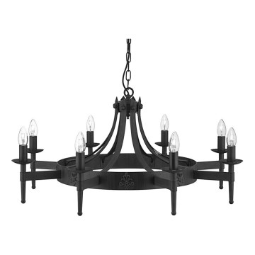 Searchlight - Полилей на верига CARTWHEEL 8xE14/60W/230V черен