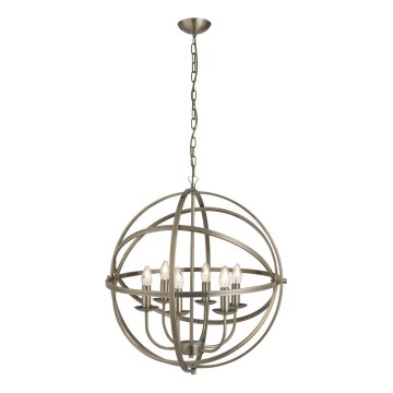 Searchlight - Полилей на верига ORBIT 6xE14/60W/230V, месинг