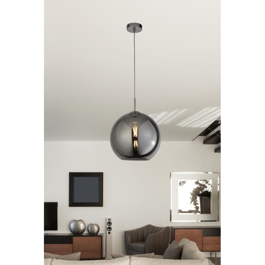 Searchlight - Полилей на въже BALL 1xE27/60W/230V черна
