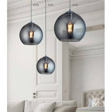 Searchlight - Полилей на въже BALL 1xE27/60W/230V черна