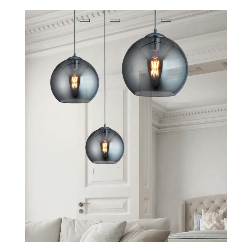 Searchlight - Полилей на въже BALL 1xE27/60W/230V черна