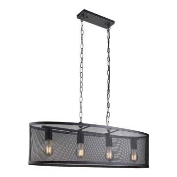 Searchlight - Полилей на въже FISHNET 4xE27/60W/230V черна