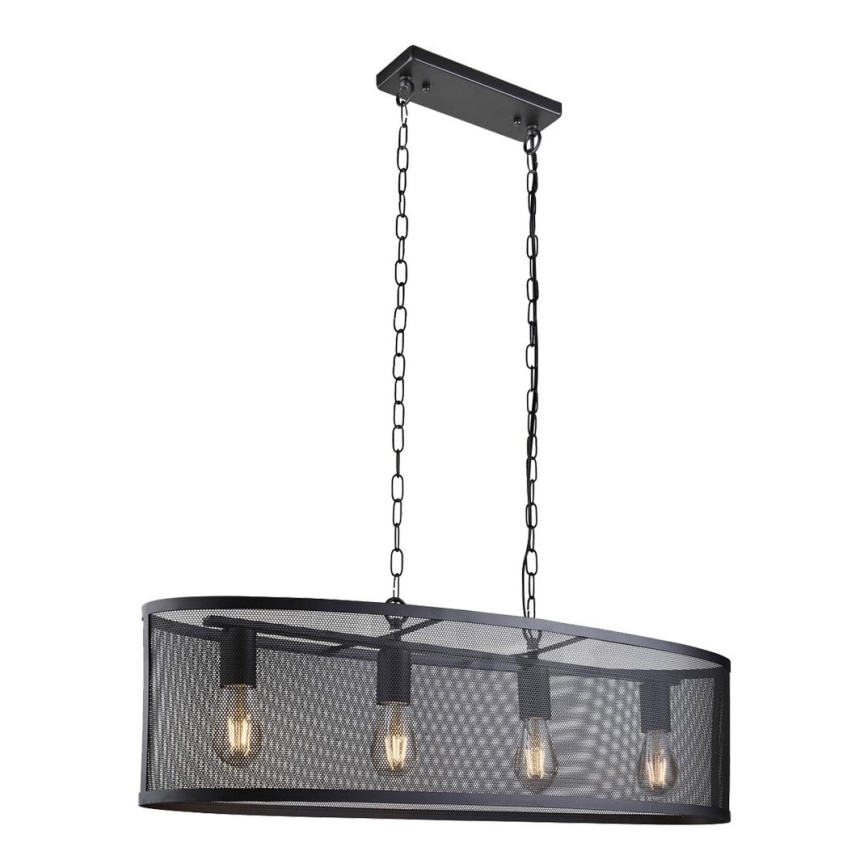 Searchlight - Полилей на въже FISHNET 4xE27/60W/230V черна