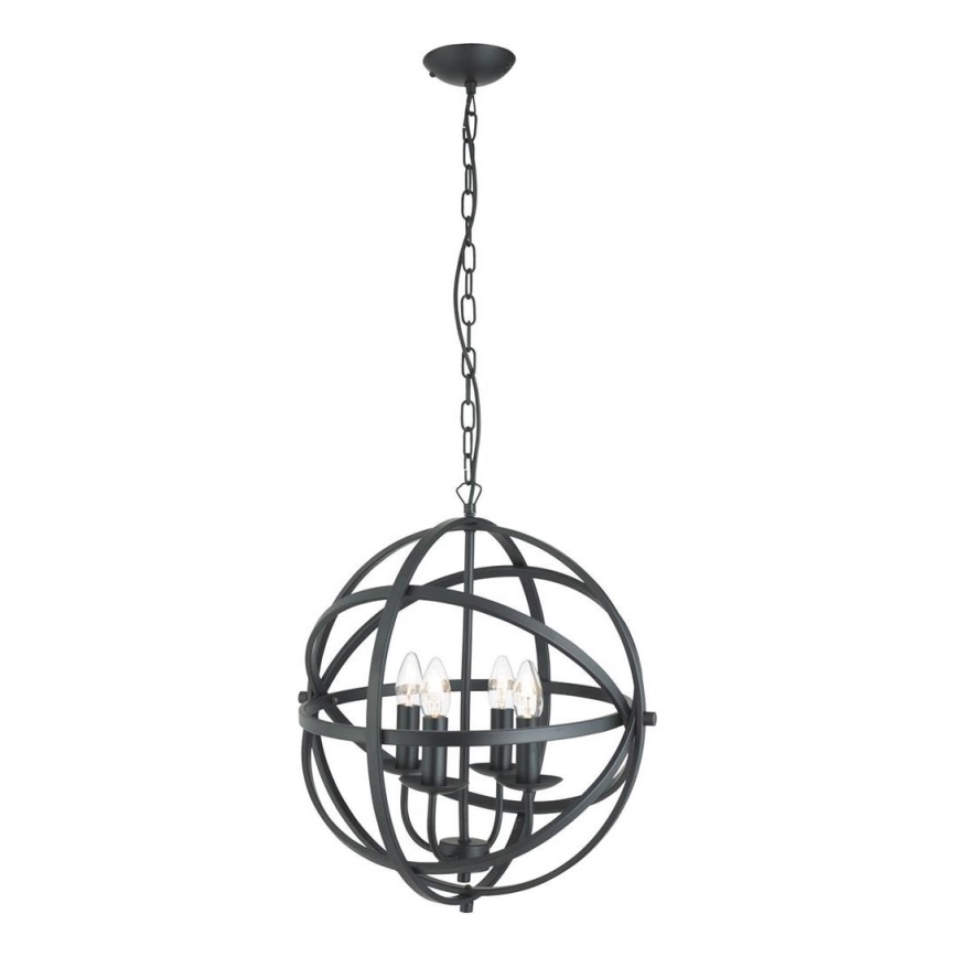 Searchlight - Полилей с верига ORBIT 4xE14/60W/230V черен