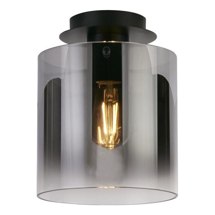 Searchlight - Таванно осветително тяло SWEDEN 1xE27/60W/230V Ø 22 см черно/димчато