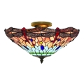 Searchlight - Tiffany Полилей за повърхностен монтаж DRAGONFLY 3xE14/40W/230V
