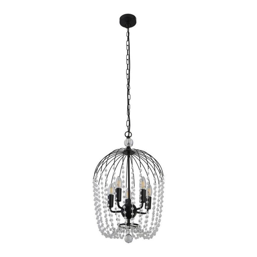 Searchlight - Висящ полилей SHOWER 5xE14/60W/230V черен
