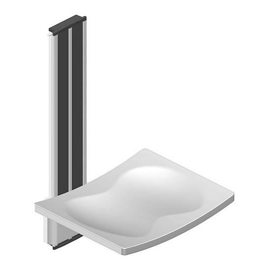 Седалка за душ 42,3x67,5 см сребриста/бяла