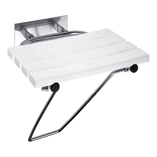 Седалка за душ 44x46 см неръждаема стомана/сребриста