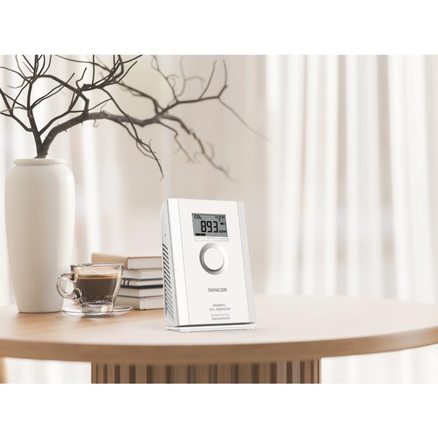 Sencor - Безжичен сензор за въглероден диоксид 5V/3xAA 2000 mAh