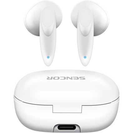 Sencor - Безжични слушалки 230 mAh + 2x 25 mAh IPX4 бели