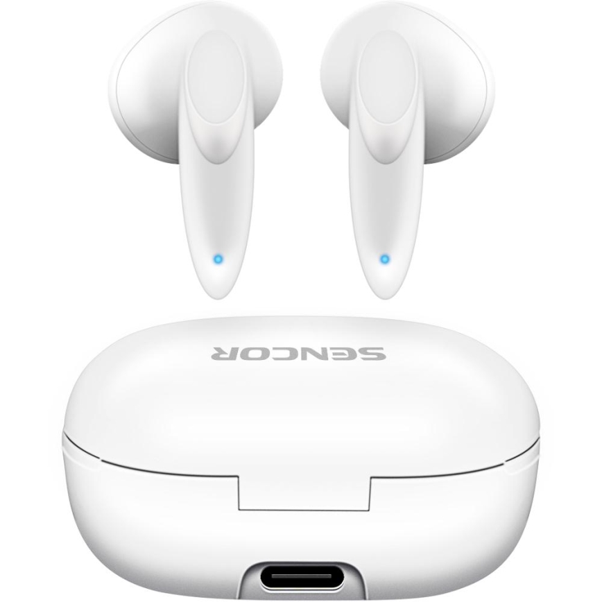 Sencor - Безжични слушалки 230 mAh + 2x 25 mAh IPX4 бели