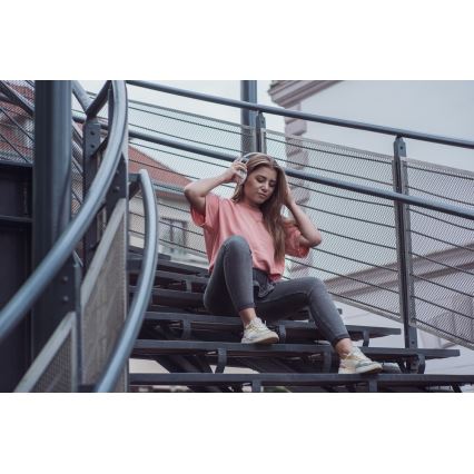 Sencor - Безжични слушалки с микрофон 3,7V/400 mAh зелени/бели