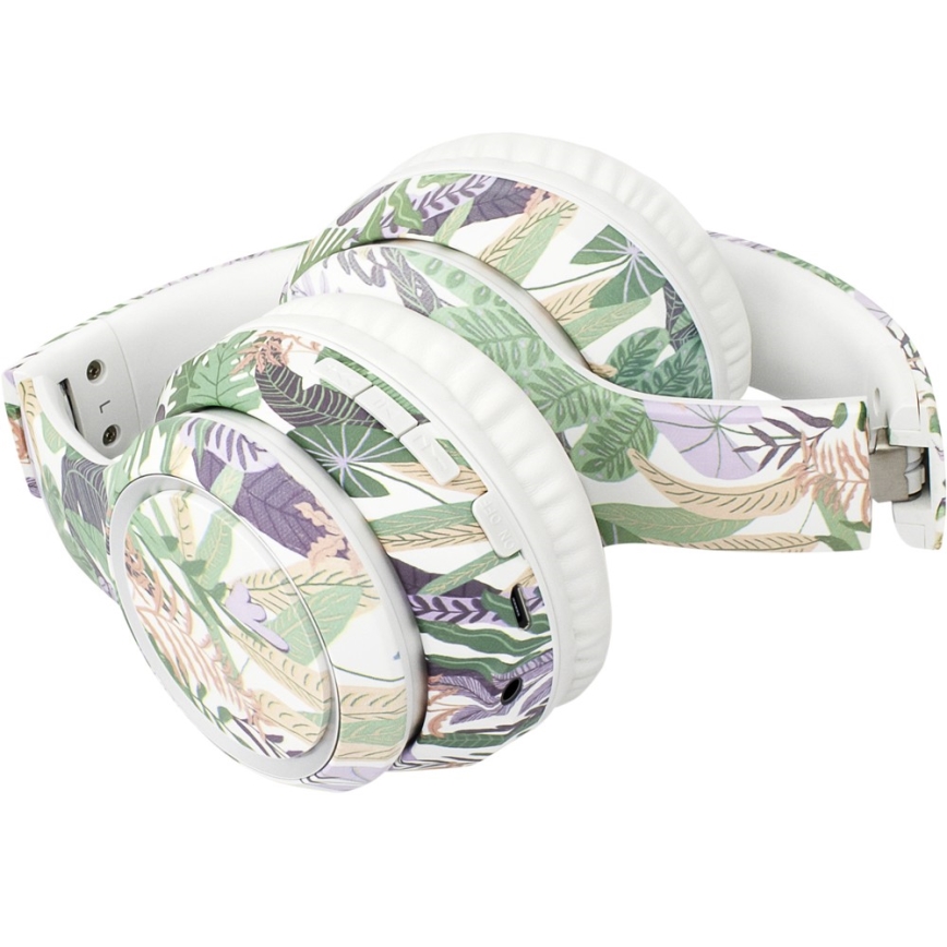 Sencor - Безжични слушалки с микрофон 3,7V/400 mAh зелени/бели