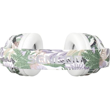 Sencor - Безжични слушалки с микрофон 3,7V/400 mAh зелени/бели