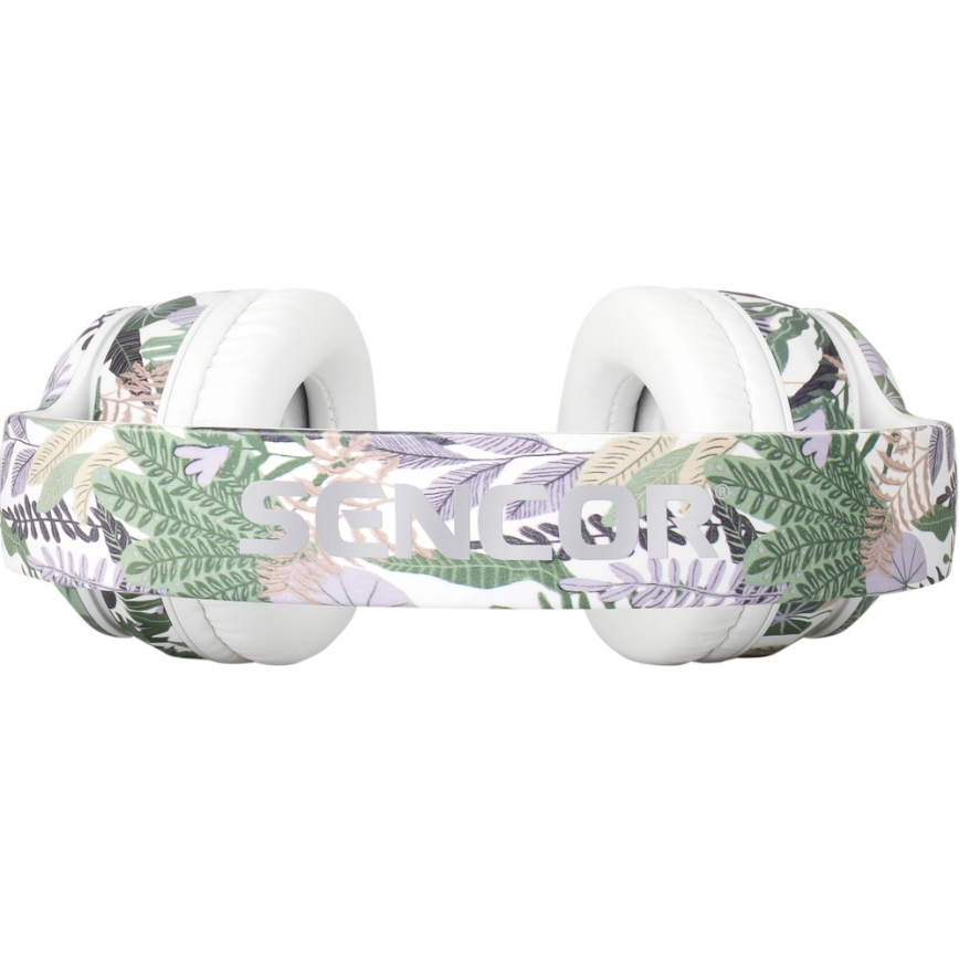 Sencor - Безжични слушалки с микрофон 3,7V/400 mAh зелени/бели