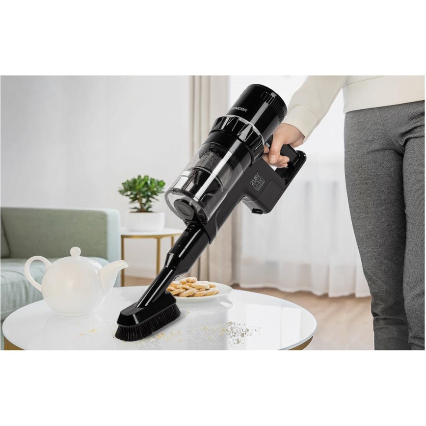 Sencor - Безжична пръчкова прахосмукачка 2в1 250W/2200 mAh черен