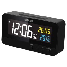 Sencor - Дигитален часовник с аларма и термометър 230V/1xCR2032