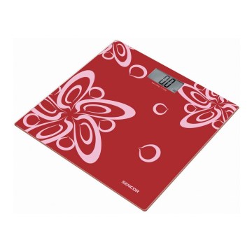 Sencor - Дигитален кантар с LCD подсветка 1xCR2032 червен