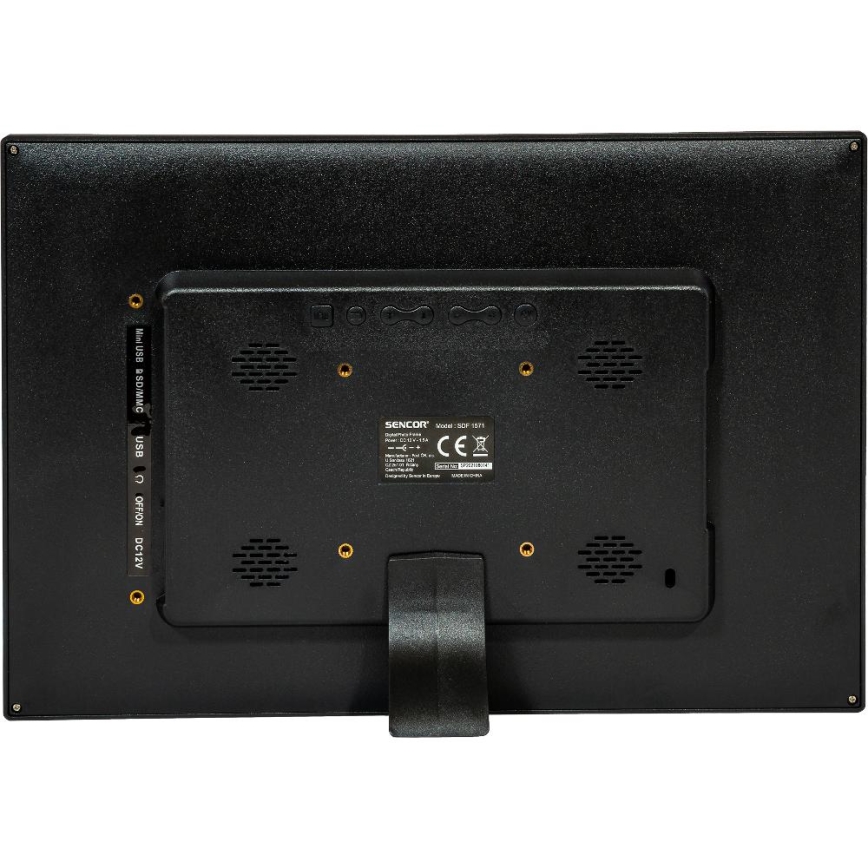 Sencor - Дигитална фоторамка 15,4 с високоговорител 230V черна + дистанционно управление