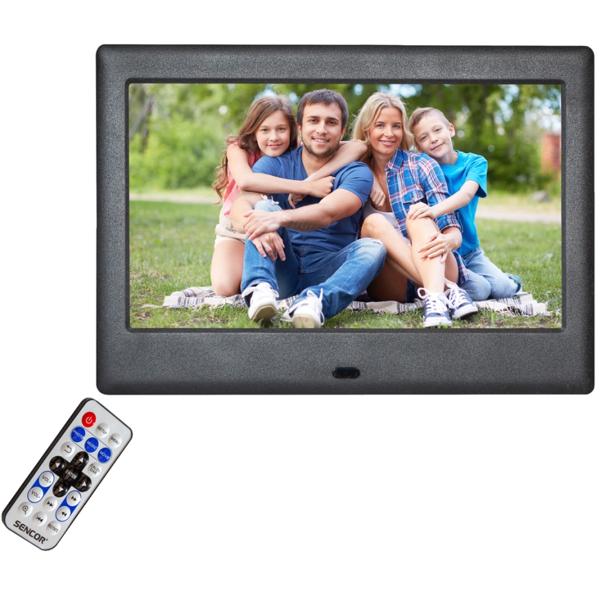 Sencor - Дигитална рамка за снимка с тонколона 230V черна + дистанционно