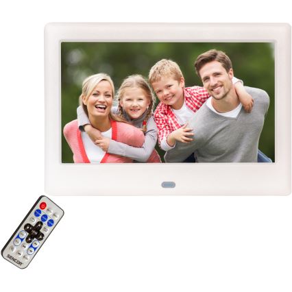 Sencor - Дигитална рамка за снимки с тонколона 230V бяла + дистанционно