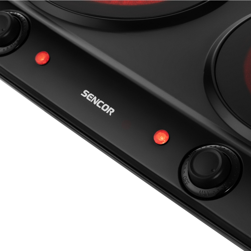 Sencor - Двоен стъклокерамичен котлон 2400W/230V