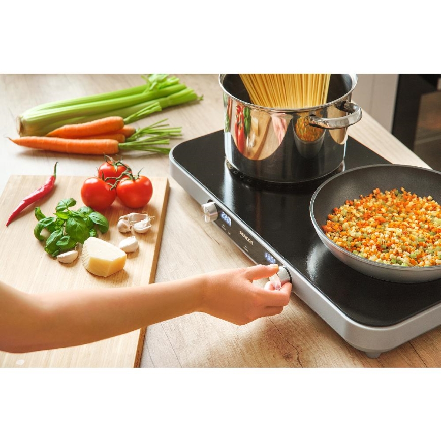 Sencor - Двуплотнен керамичен котлон с LCD дисплей 3500W/230V