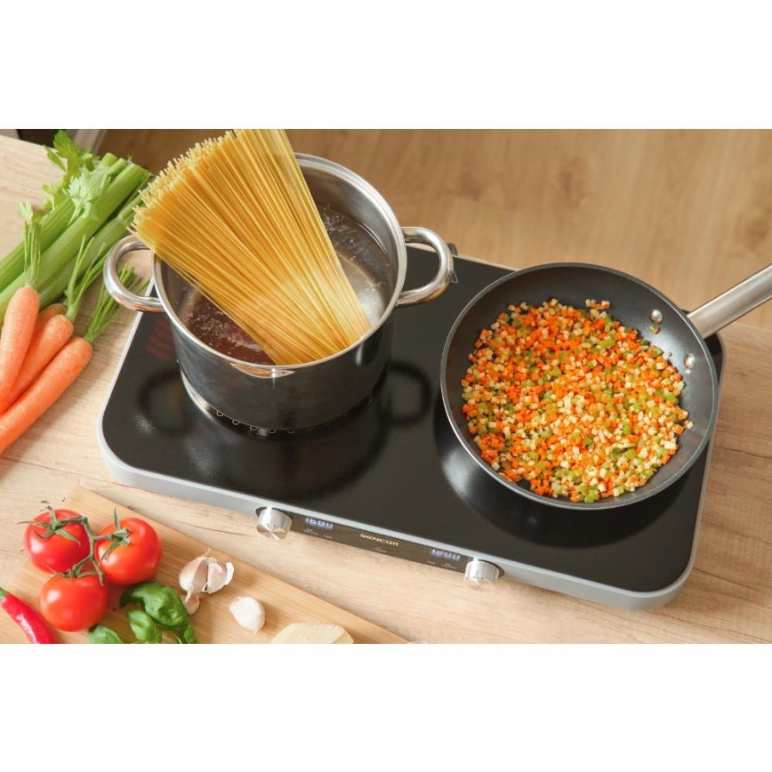 Sencor - Двуплотнен керамичен котлон с LCD дисплей 3500W/230V