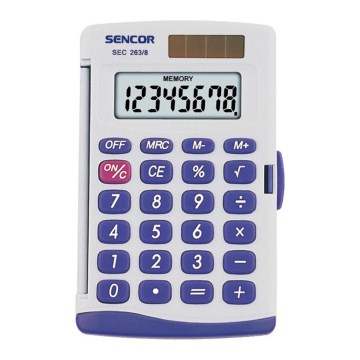 Sencor - Джобен калкулатор 1xLR41 бял/син